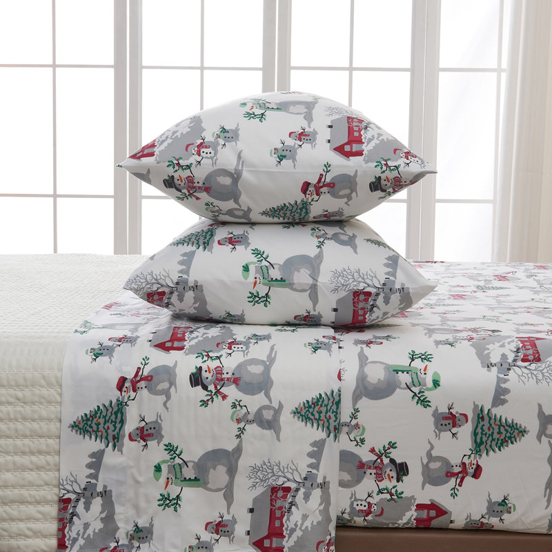 Ultra Soft Lodge Printed Microfiber Sheet Set, Queen, Winter Wonderland