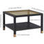 Table basse carrée 27,56 po avec plateau en verre trempé et structure en métal noir