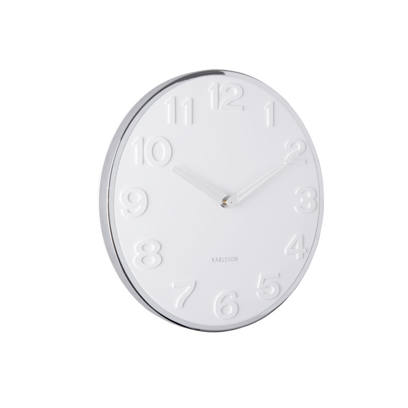 Metal Wall Clock, White