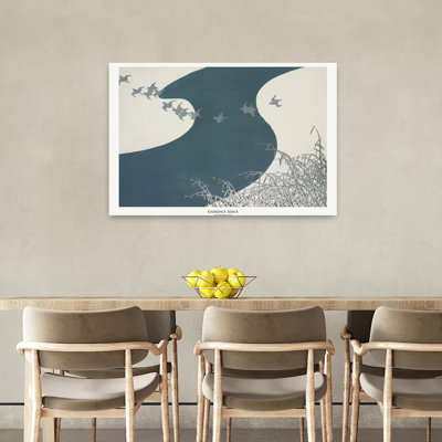 Dashiell Contemporary Art Abstract Retro Vintage Bird Wall Art - Wrapped Canvas Print