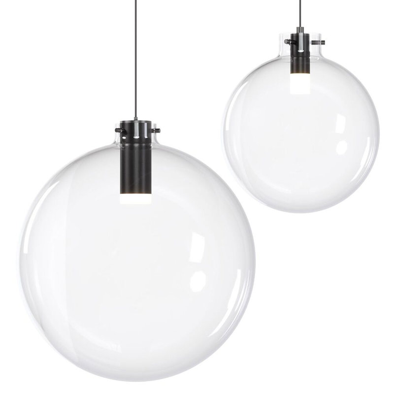 1 - Light Sphere Globe LED Pendant, Matte Black, 8.5" H x 8" W x 8" D