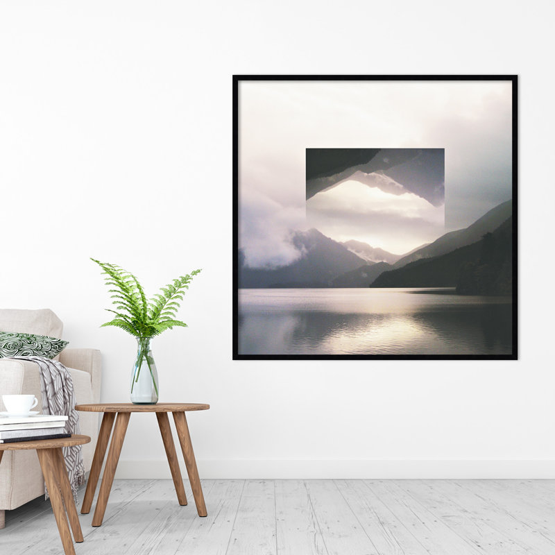 Reflected Landscape by Laura Marshall, Black, 41" H x 41" W x 1" D