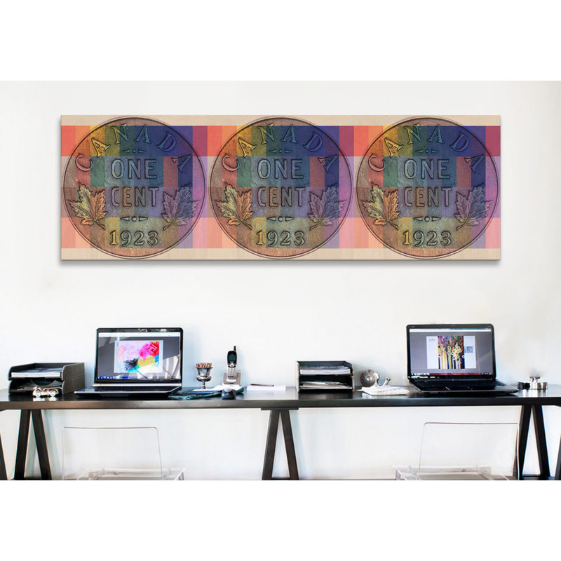 Impression panoramique sur toile canada one cent, H 16 po x l 48 po x P 0,75 po