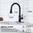 Single Handle Pull Down Sprayer Kitchen Faucet High Arc Stainless Steel Faucet with 3-Function Sprayer-101056578