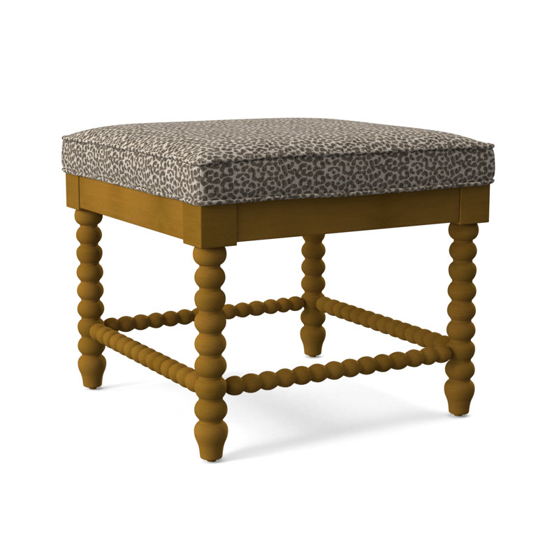 Lind Island Upholstered Bench, Ebony Maze, Hazel Finish