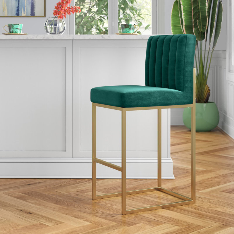 Tabouret de comptoir 26 po Amberdawn, Or poli, Vert