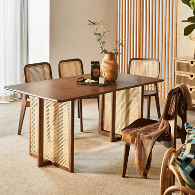62.99"Nut-brown Rectangular Solid Wood desks