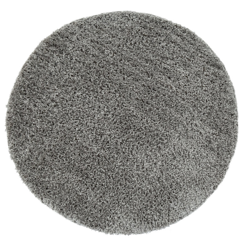 Flack Flatweave Grey Rug, Round 80cm