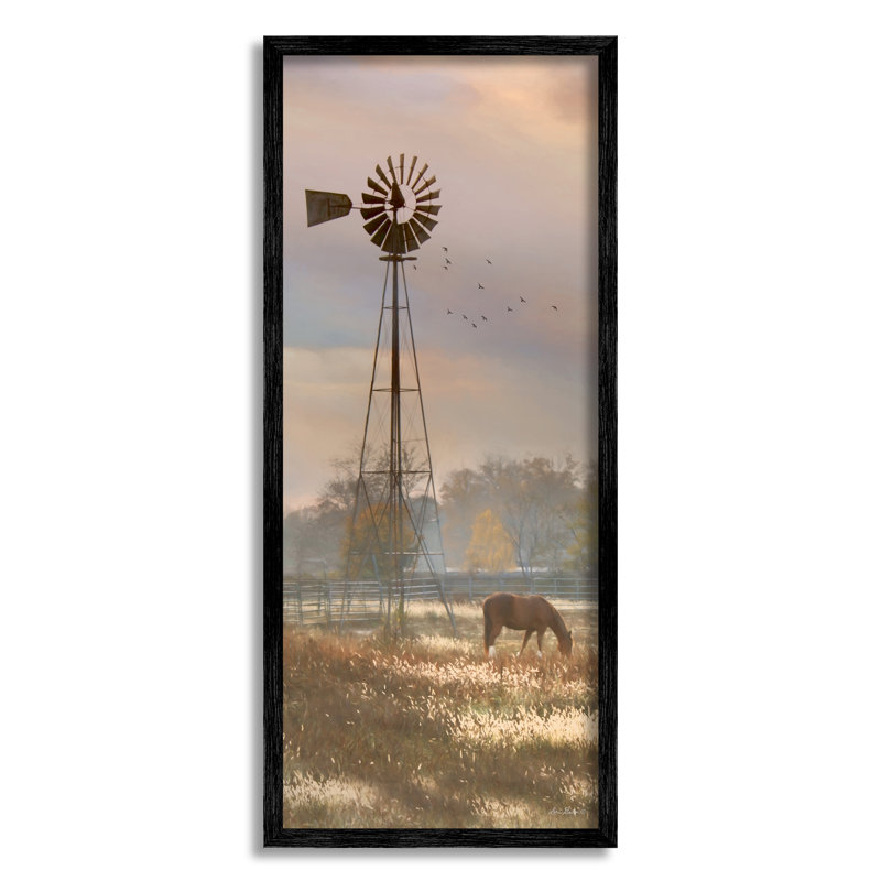 "Grazing Horse" par Lori Deiter - Photographie flottante sur bois, L 10 po x H 24 po x P 1,5 po, Giclée encadrée noir minuit