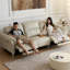 Canapé modulaire beige en cuir véritable-129107170