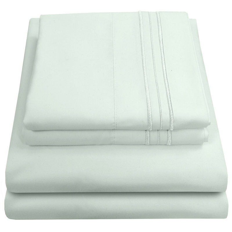 Luxurious Classic Soft Solid 1800 Series Microfiber Sheet Set, Various Colors and Sizes, Mint, Full