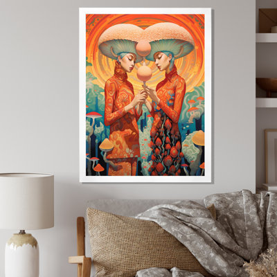 Orange surréalisme, robe de chambre pour femme