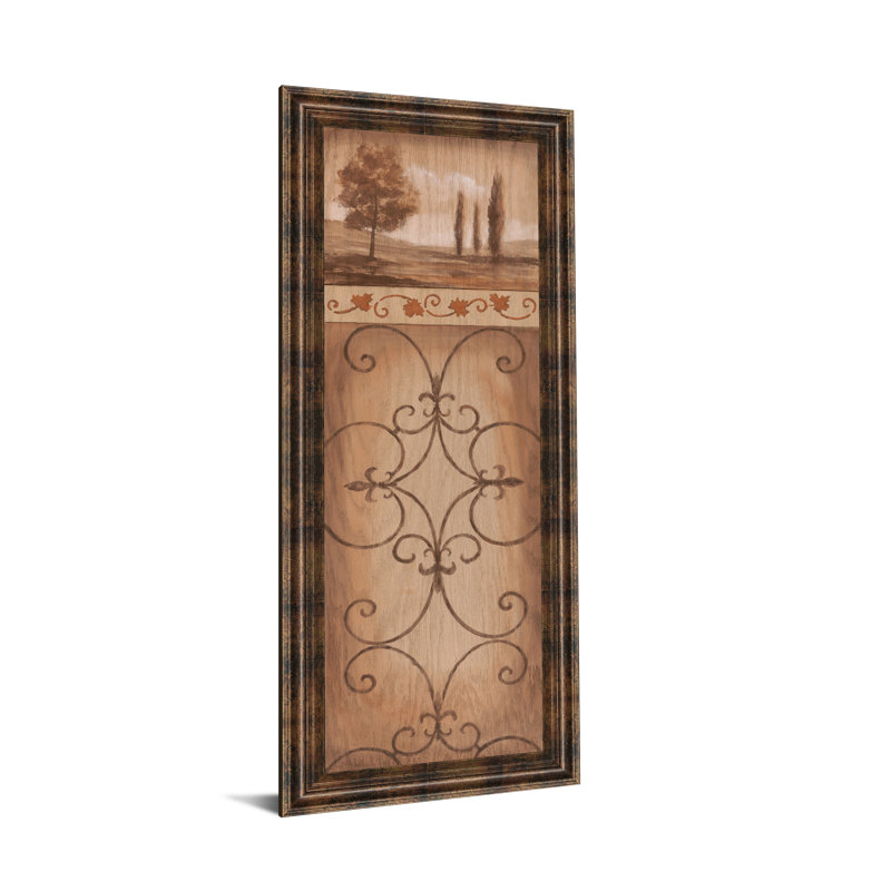 Serene Scrollwork Wall Art - 18" x 42" - Dark Chocolate Frame