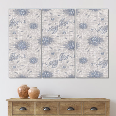 «Vintage Blue Farmhouse Flower VI», reproduction d'art sur toile à motifs