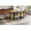 Ensemble de table de salle à manger 7 pièces pour table de salle à manger rectangulaire de 6 à 59,8 po avec placage de chêne vieilli et 6 chaises en rotin, mobilier de cuisine rustique pour la salle à manger-902222762