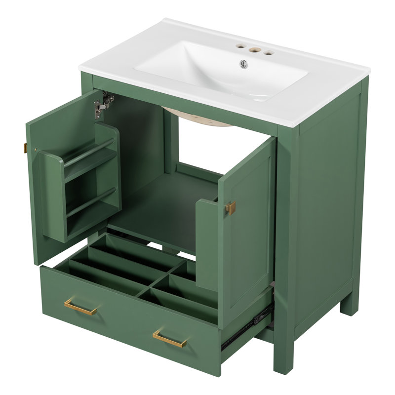 Armoire de meuble-lavabo 30 po avec lavabo simple, 2 portes et un tiroir
