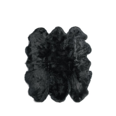 Fibre by Auskin Long Wool Sheepskin Rug Sexto Black