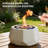 Concrete Look Tabletop Gel Fuel Fire Bowl With Glass Beads & Stainless Steel Lid