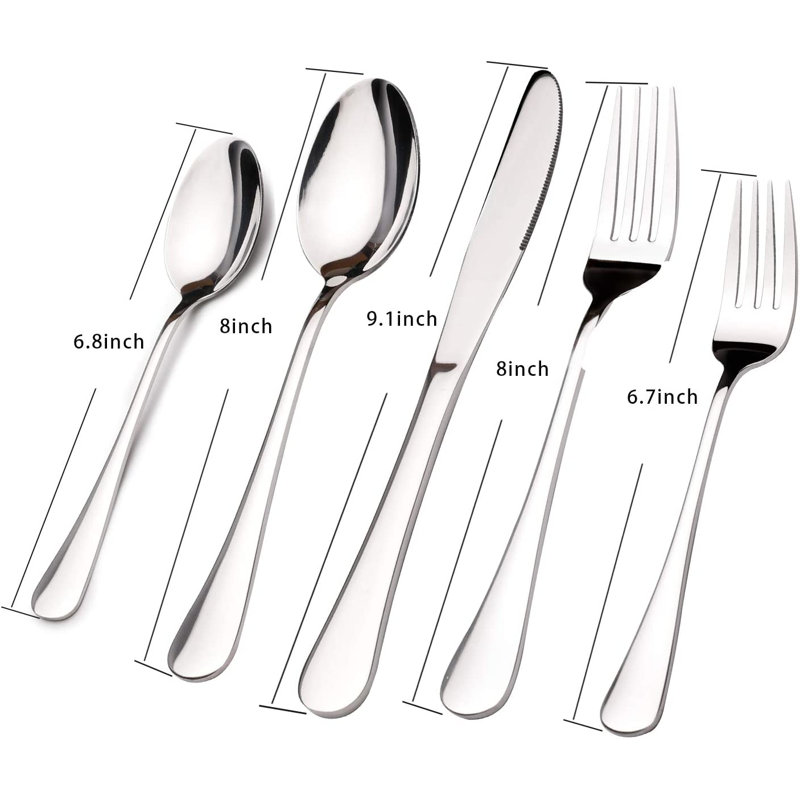 Latitude Run® Stainless Steel Flatware Set - Service for 8