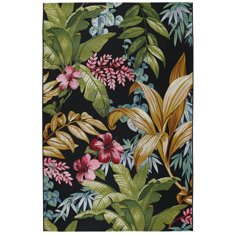 Tomas Rectangle Floral Flatweave Dhurrie Indoor / Outdoor, Rectangle 200 x 285cm