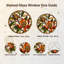 Art sur toile orange et vert avec fleurs de magnolia en verre coloré-1414790312