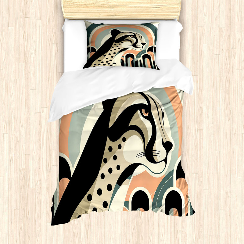 Cheetah Duvet Cover, Twin Duvet Cover + 1 Standard Shams