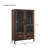 60" High Display Cabinet with 2 Storage Drawers Pantry with Glass Door and LED Lighting-261541702