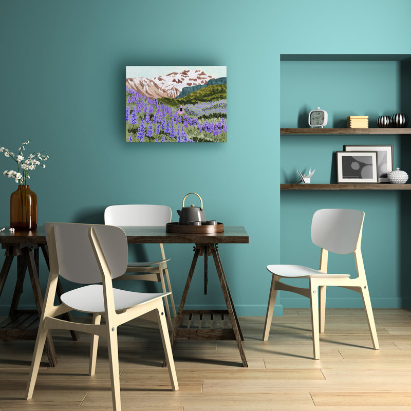 Art de lattes en bois Sarah Gesek Lupin, H 12 po x l 16 po