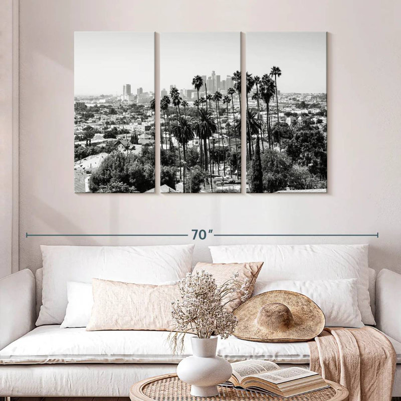 Noir Sebbie, Californie - Vue de Los Angeles, H 32 po x l 50 po
