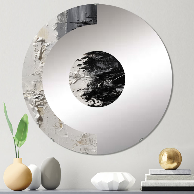Grega - Miroir mural demi-cercle, 23,6 po x 23,6 po
