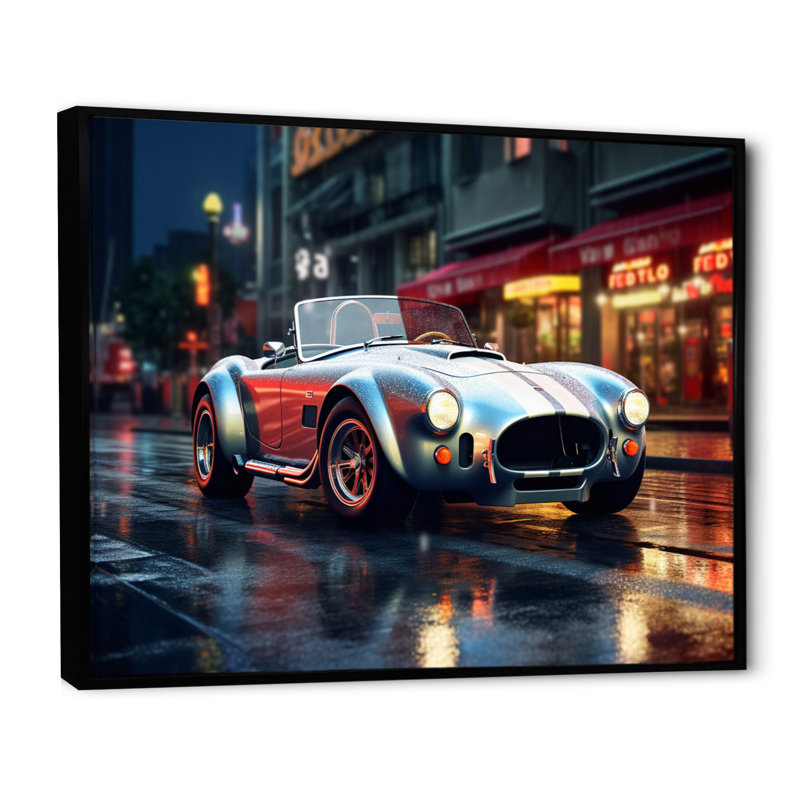 Classics Cobra Car At Night I, Cadre flottant noir, H 24 po x l 32 po x P 1 po