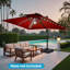 Parasol en porte-à-faux 13 pi 10 pi avec lumières DEL, base lestée non inclus-605847729