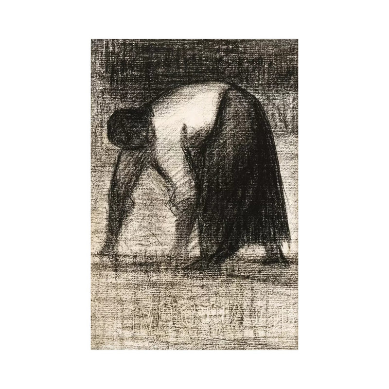 Paysanne Les Mains Au Sol 1882 by Georges Seurat - Wrapped Canvas Print, 101.6 cm H x 66.04 cm W x 1.91 cm D