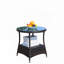 Table basse d'extérieur ronde en verre trempé transparent