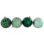 Boules de Noël brillantes et texturées incassables - 3 po (76 mm) - Vert - 48 carats