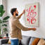 Love in Script Typography 1 Piece Wrapped Canvas Wall Art-840429522-840429525