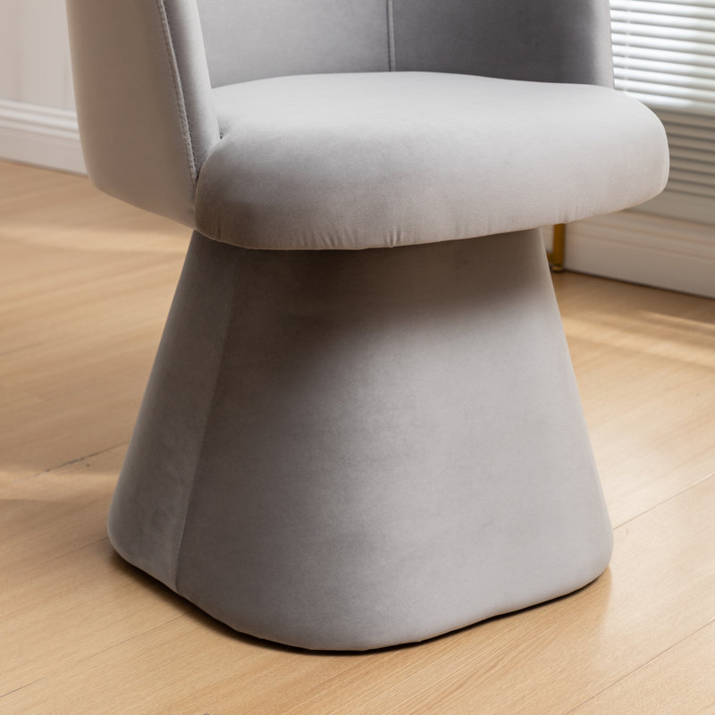 Dantzler Velvet Swivel Upholstered Dining Chair, Gray, 4