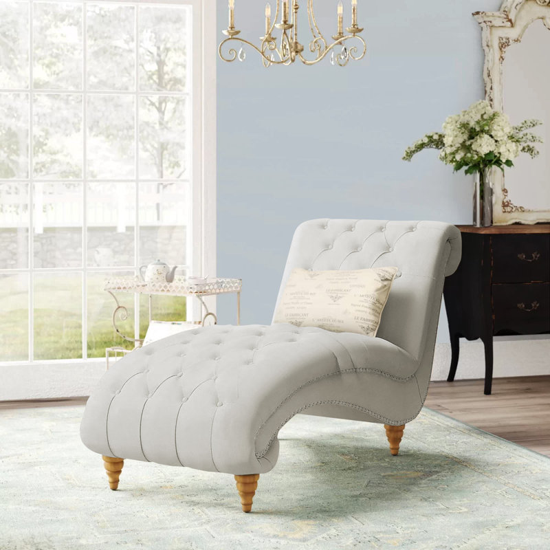 Chaise longue sans accoudoirs Ashyr, Beige / gris