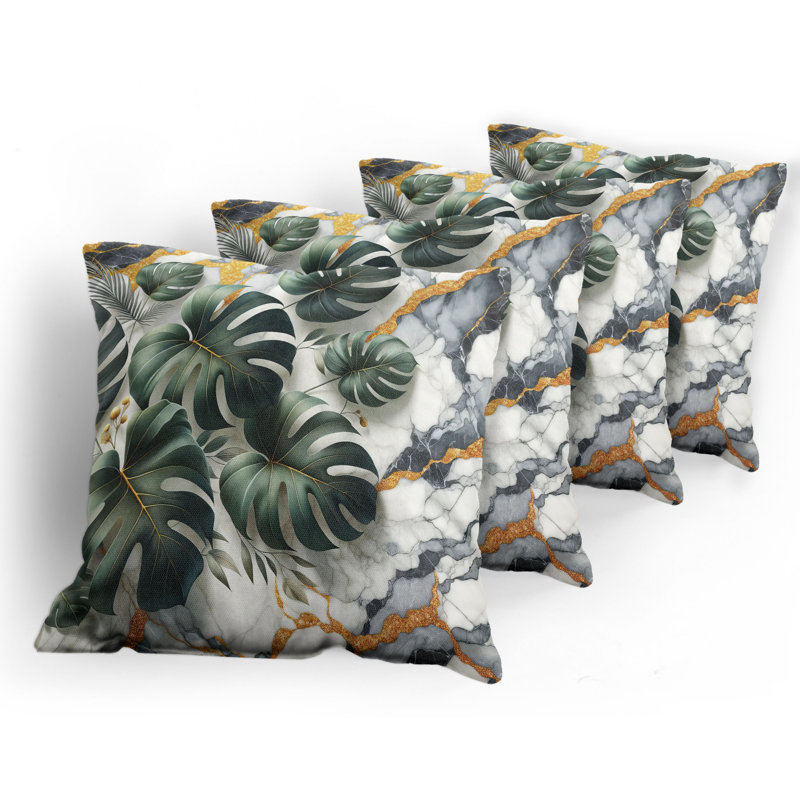 Fabric Reversible Throw Pillow, 16"H x 16"W