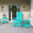  Set Of 4 HDPE 14*13in 2-Tier Outdoor Side Table-939282094