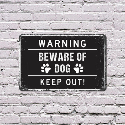 Beware Of Dog (2 Pack) 8 Inch x 12 Inch Plastic Sign
