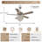 52'' 5-Blade Crystal Ceiling Fan with Light and Remote Control, 6 Speeds, Reversible DC Motor, Timer-49370574