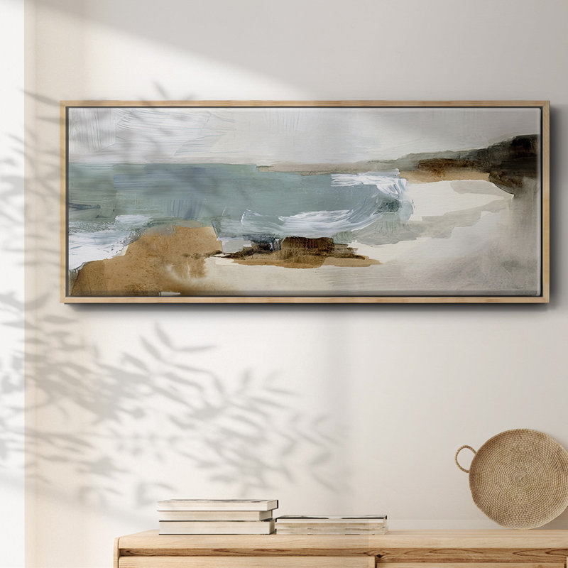 Ocean Sigh IV- Framed Canvas, 20" H x 50" W