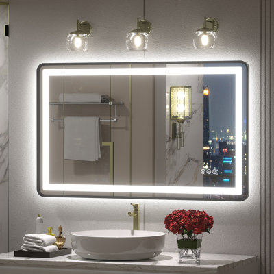 Aevar UL Certified Front & Back LED Anti-Fog Tempered Glass Bathroom/Vanity Mirror with 3-Year Warranty