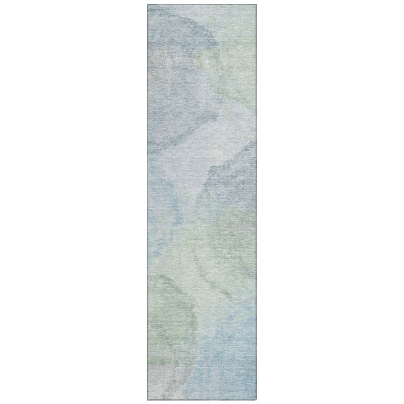 Machine Washable Indoor/Outdoor Chantille ACN2443 Casual Rug, 2'3" x 7'6" Runner, Sky