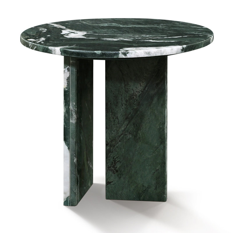 marble coffee table, Green, 15.8" H x 17.7" L x 17.7" W