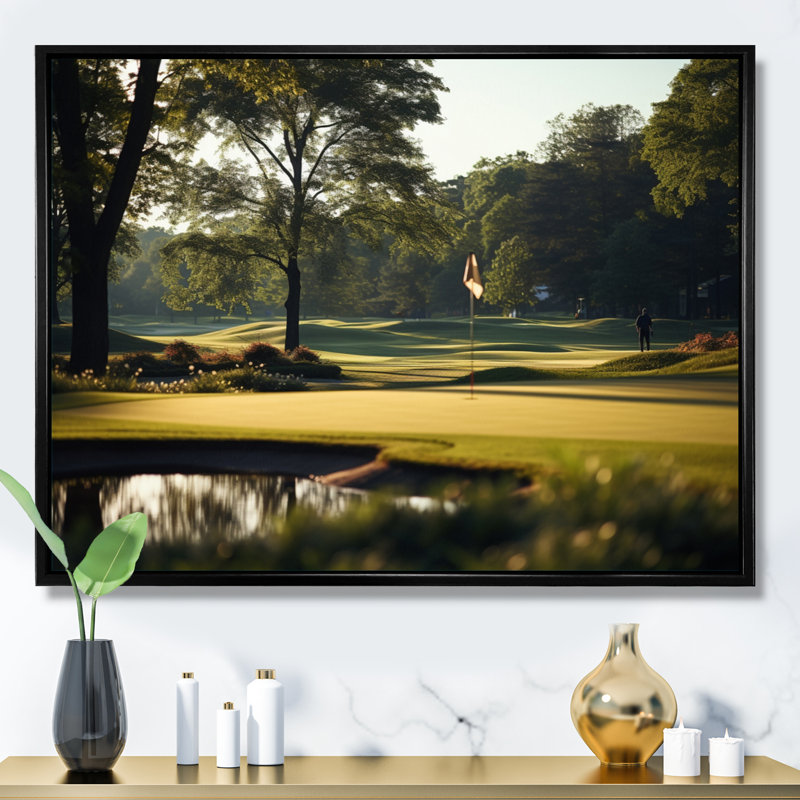 Golf Putting Green Tranquillity I - Sports Canvas Prints, H 12 po x l 20 po x P 1 po, Cadre flottant noir