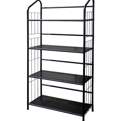 Étagère à livres en métal noir de 124 cm de hauteur (49 po) – Améliorez la décoration de votre bureau, salon ou chambre. Montage facile. Cette bibliothèque offre un espace de rangement supplémentaire et un style épuré.