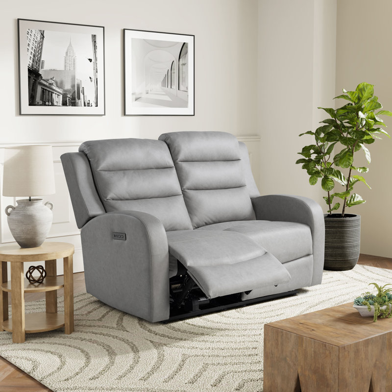 Lamira 54.7" Upholstered Powered Loveseat Recliner with Power Adjustable Headrests