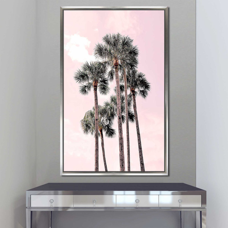 «Pink Tropics» par Natalie Carpentieri - photographie, Cadre flottant argent, H 43,5 po x l 27,5 po x P 2 po